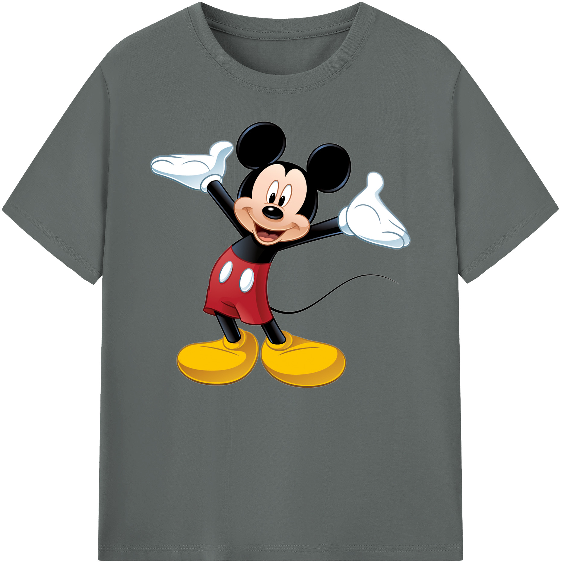 ミッキーマウス Mickey Mouse 綿100％ メンズ半袖Tシャツ｜肌触りやわらか＆通気性